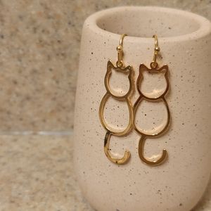 Gold Cat earrings